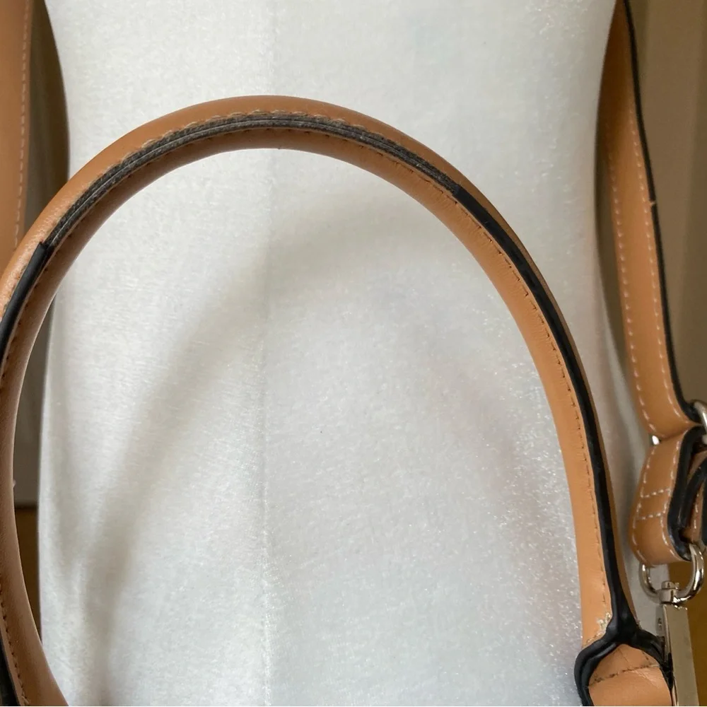 Giani Bernini Black and Tan Satchel with Dome Shape and Gold Hardware
